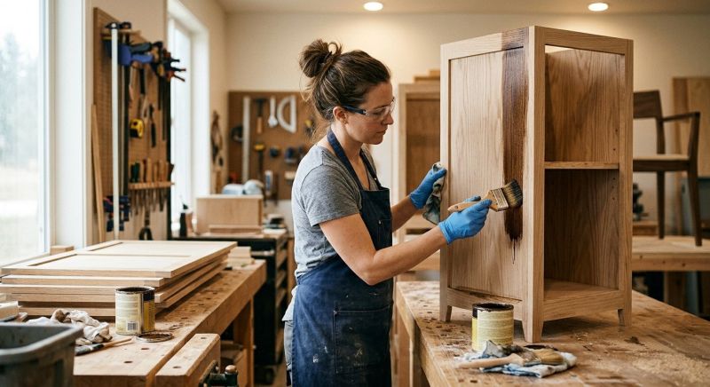 Built In Cabinetry Staining in Carmel, IN
