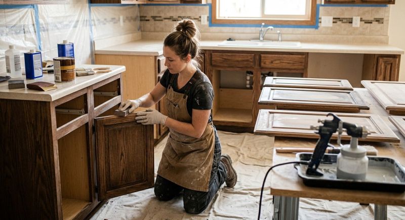 Kitchen Cabinet Staining in Carmel, IN