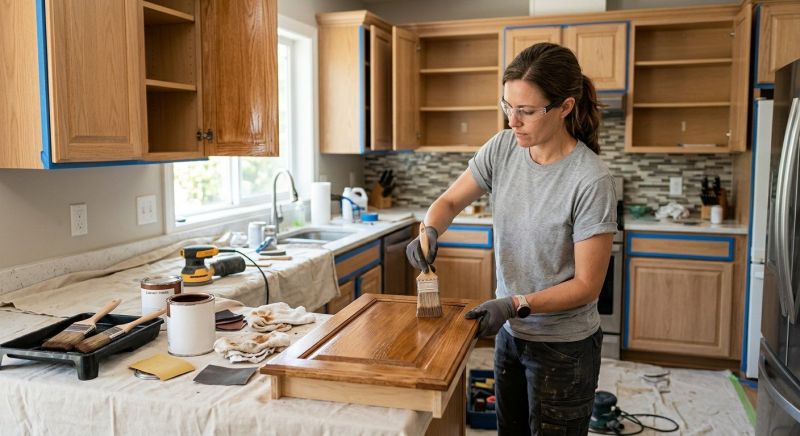 Kitchen Cabinet Staining in Terre Haute, IN