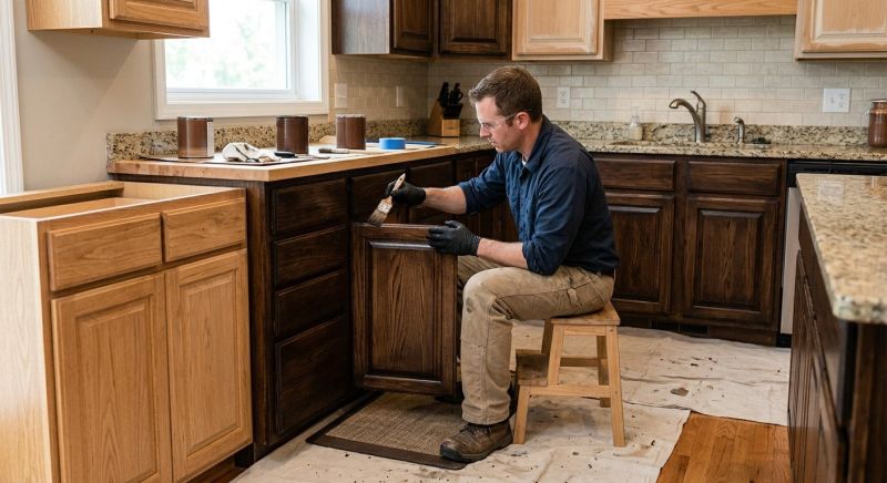 Wood Cabinet Staining in Dayton, OH